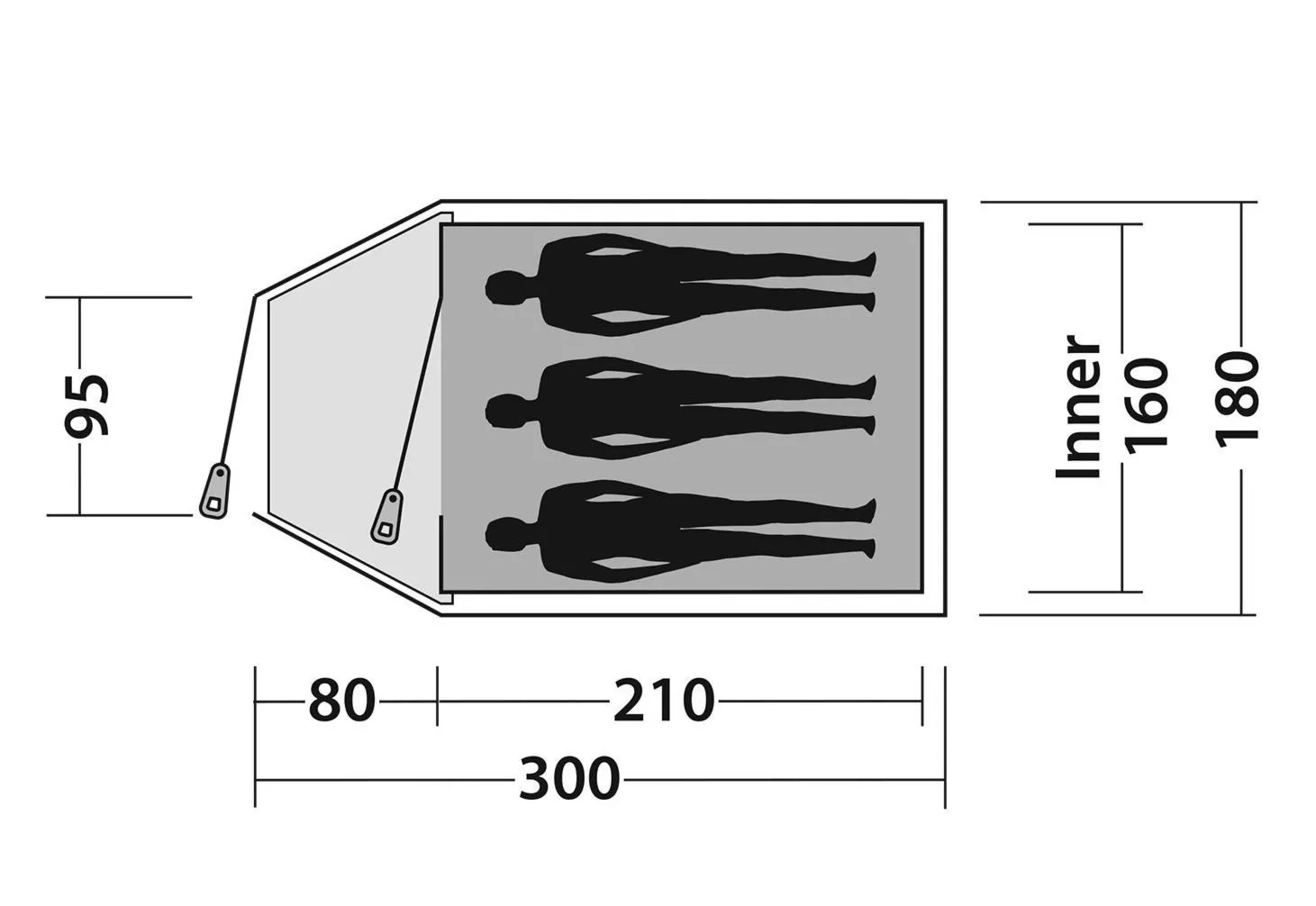 Namiot 3-osobowy Easy Camp Quasar 300 - steel blue