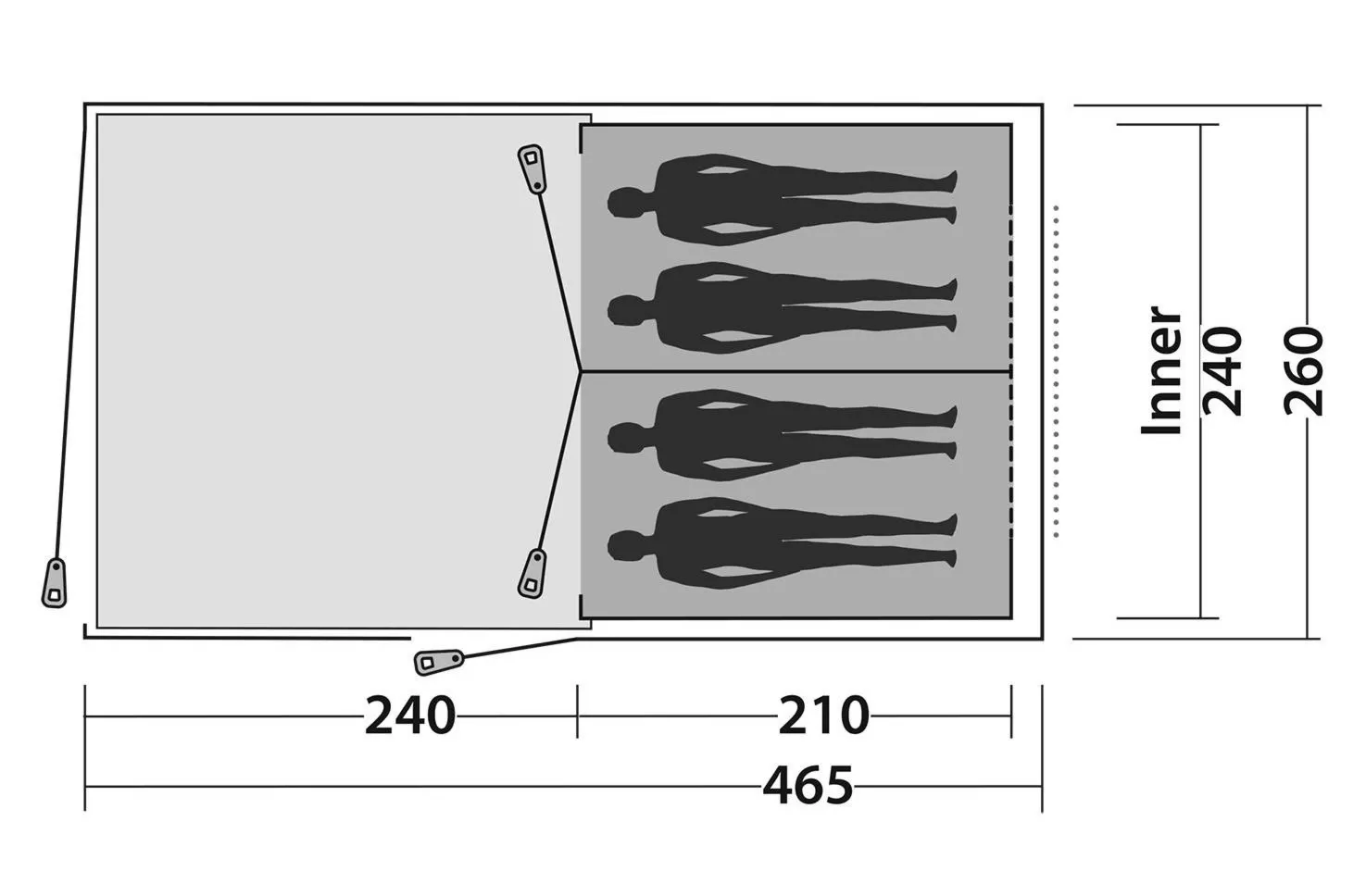 Namiot 4-osobowy Easy Camp Galaxy 400 - steel blue
