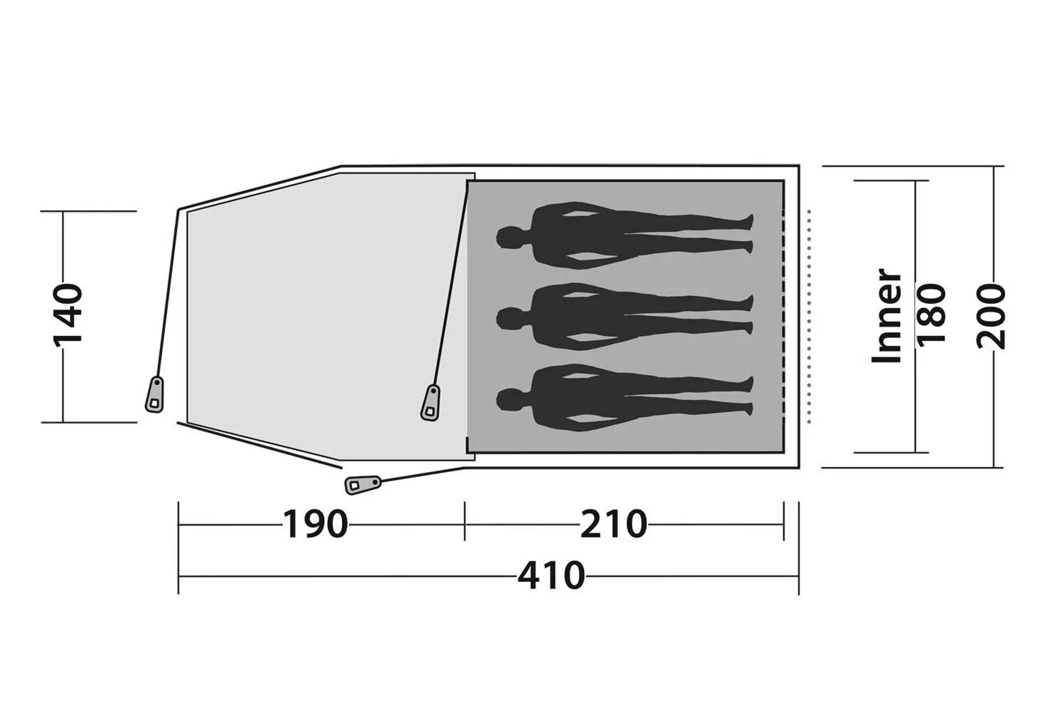 Namiot 3-osobowy Easy Camp Spirit 300 - steel blue