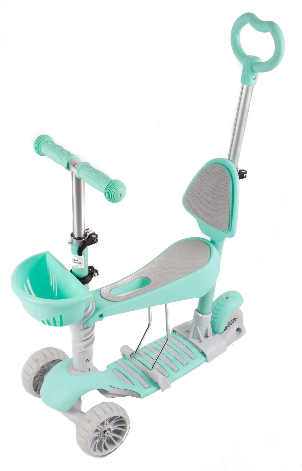 Trójkołowa hulajnoga Vivo 3 w 1 + pchacz S00419 mint