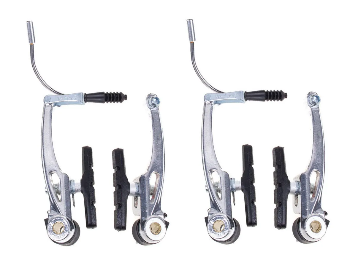 Szczęki hamulca V-brake aluminiowe srebrne kpl. na rower YX-C230