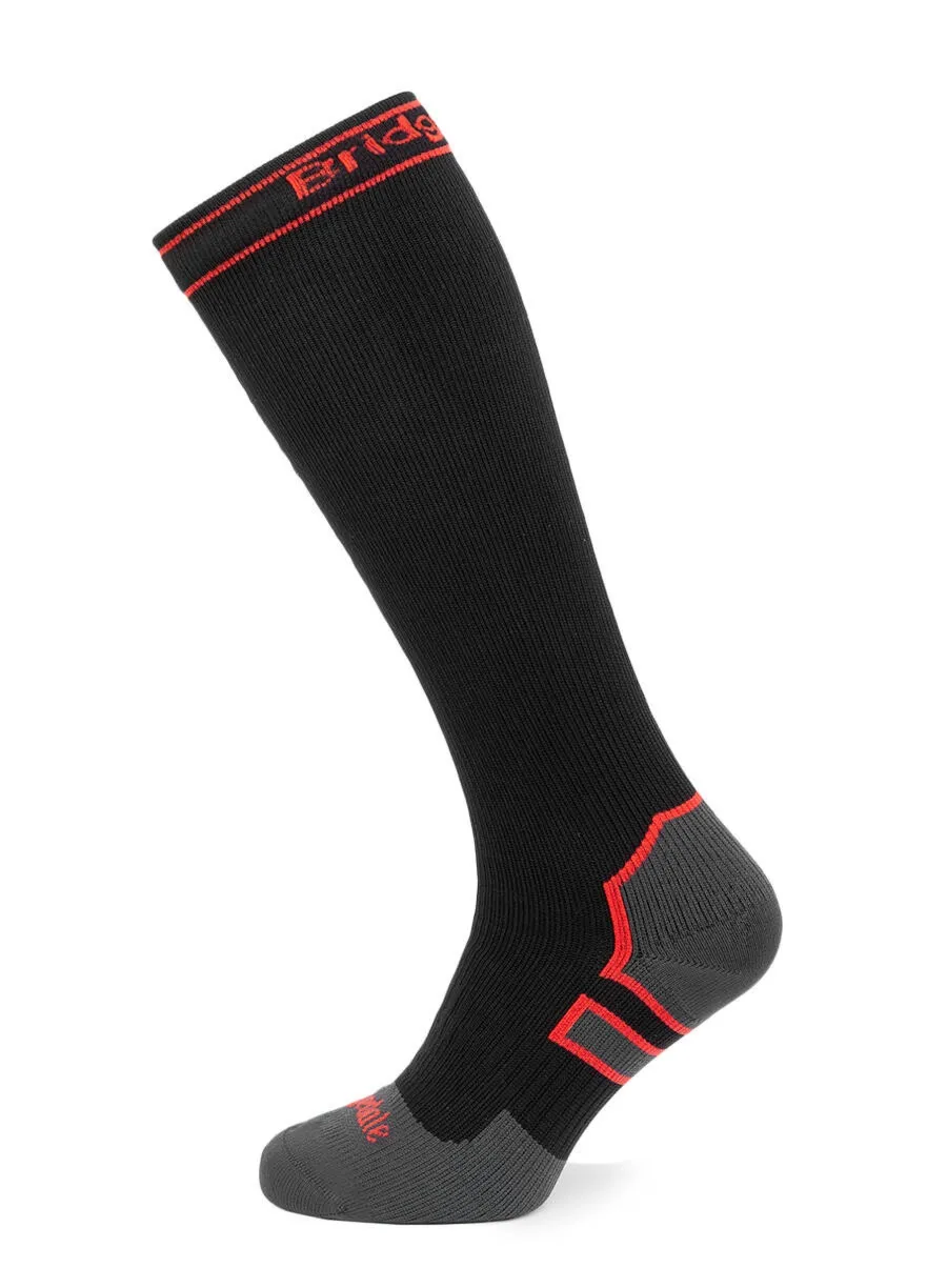 Skarpety wodooszczelne Bridgedale StormSock Heavy Knee - black/red