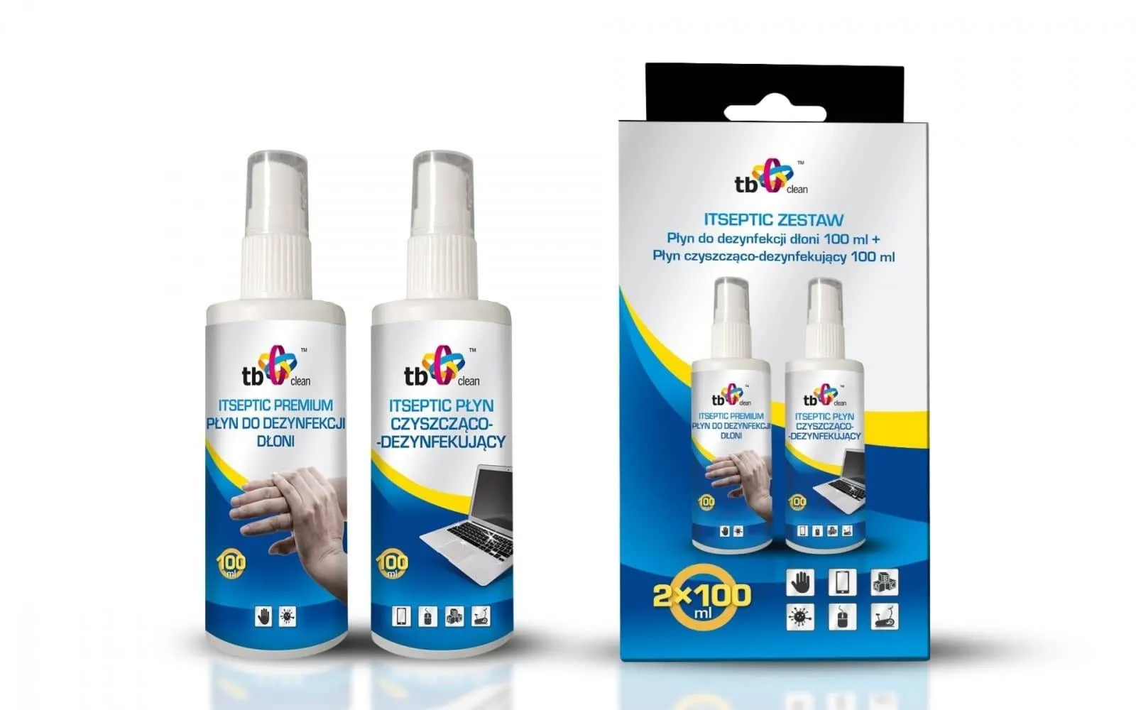Zestaw do dezynfekcji dłoni + powierzchni TB Clean ITSeptic 2x 100 ml