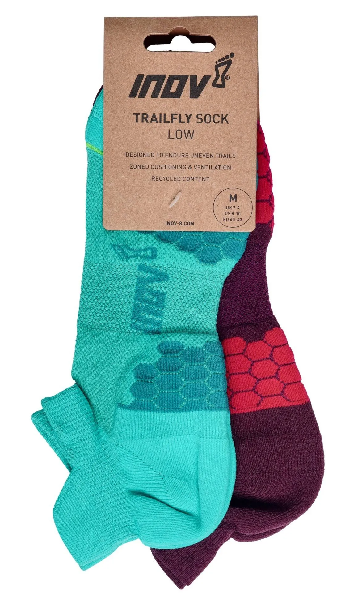 Skarpety biegowe damskie Inov-8 Trailfly Sock Low - teal/purple