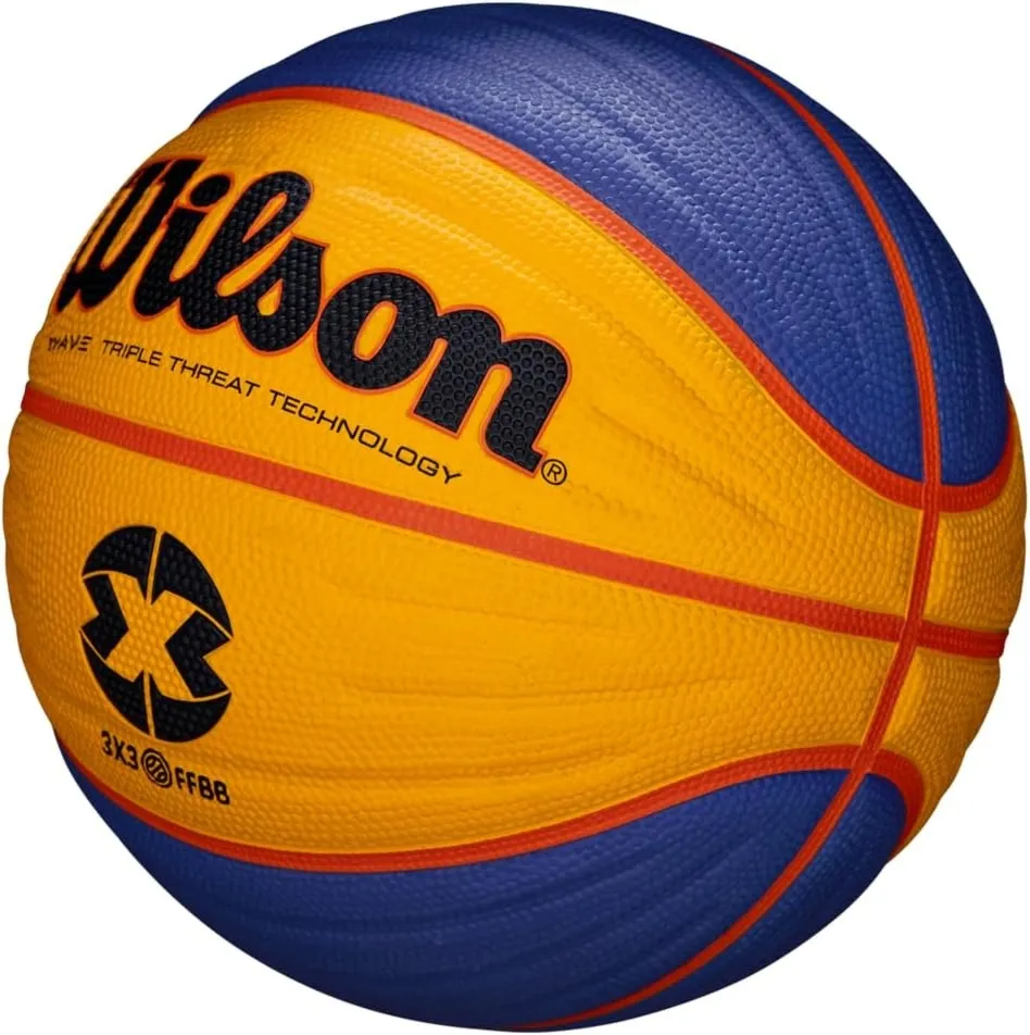 Piłka koszykowa Wilson Fiba 3x3 replica RBR żółto-niebieska WTB1033XB