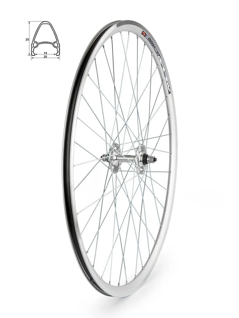 Koło przód 28" srebrne piasta JY-565 -OSTRE KOŁO-