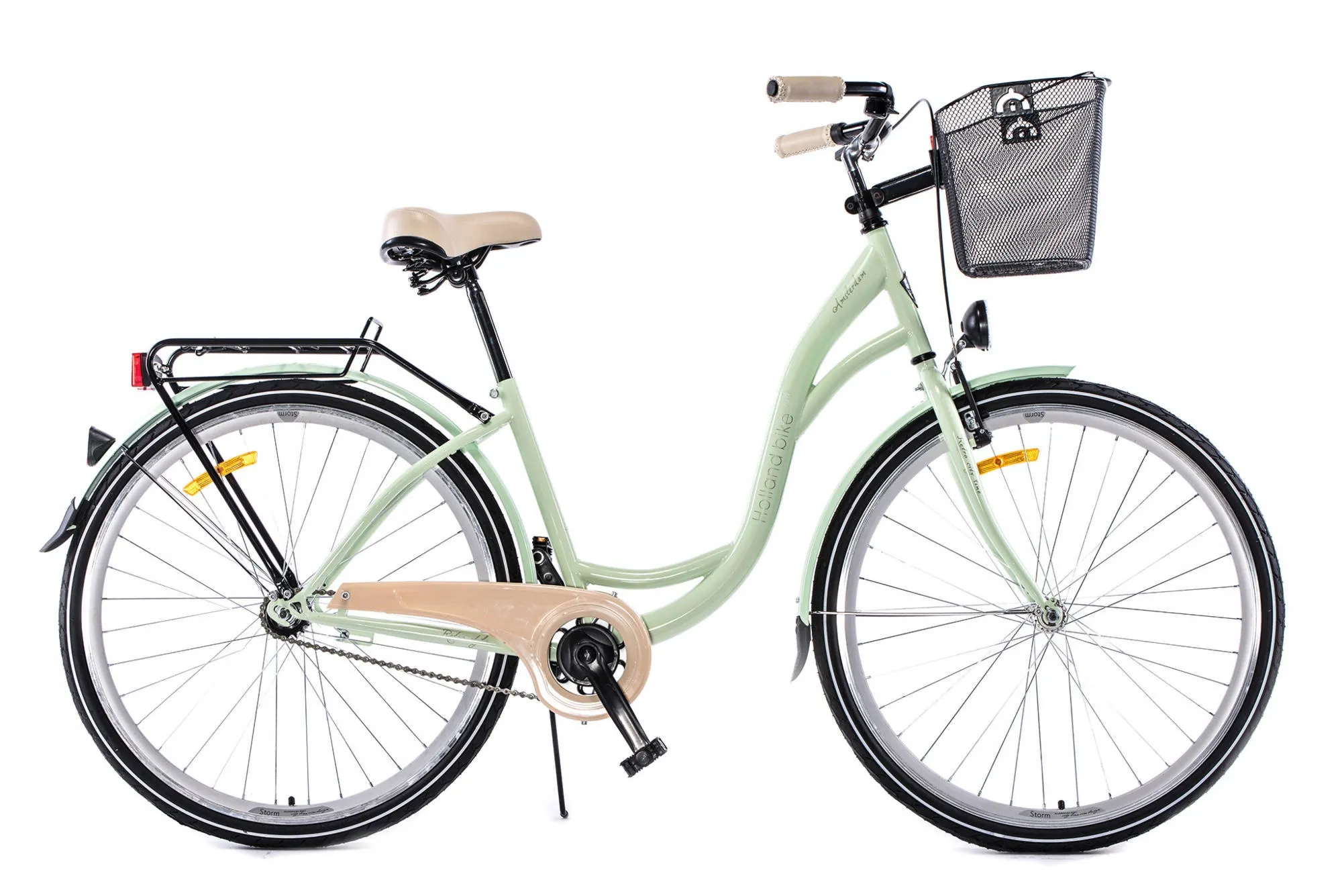 Rower Storm 26" AMSTERDAM Nexus 3-biegi, miętowy błotniki miętowe