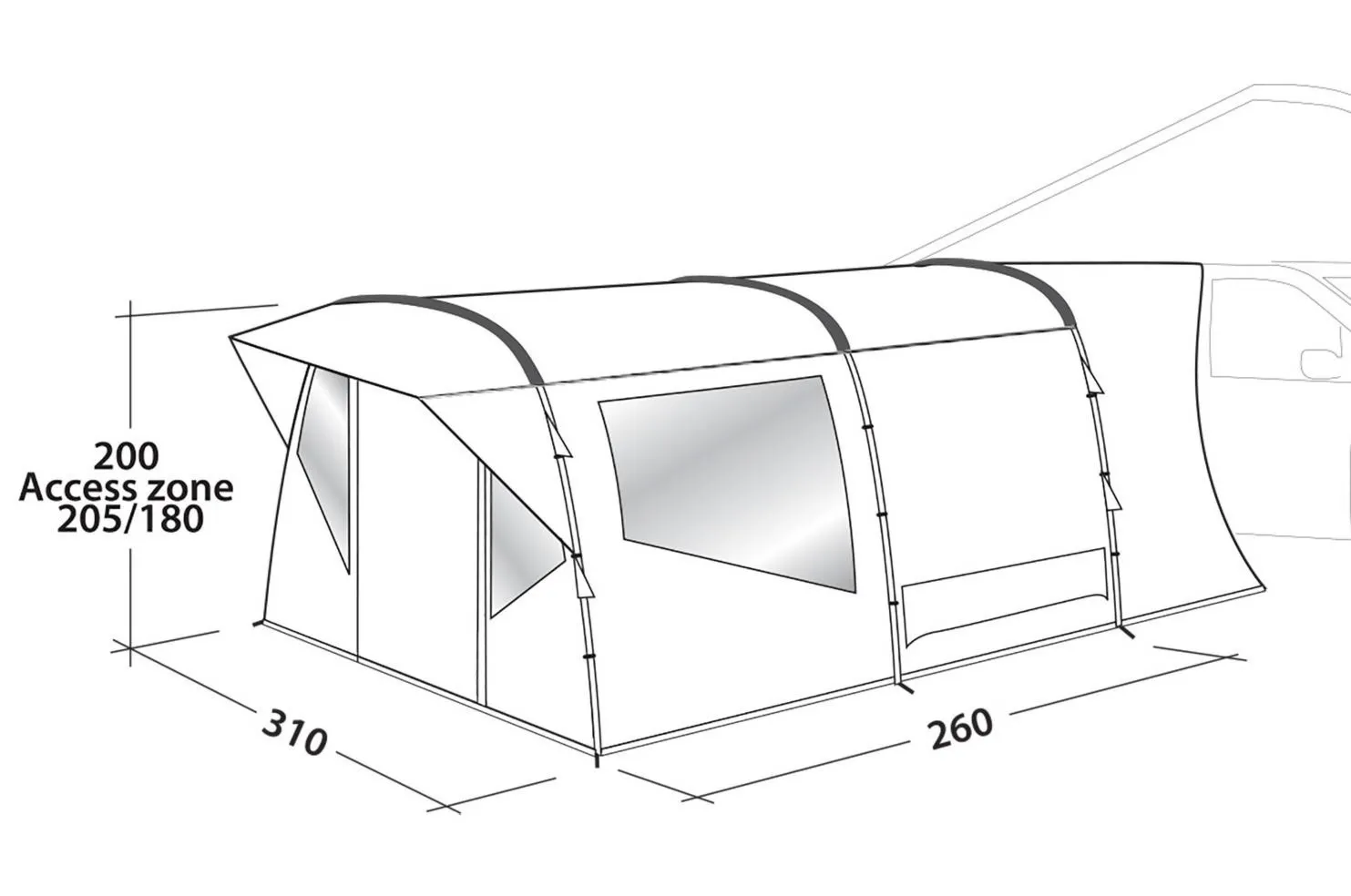 Namiot do kampera Easy Camp Wimberly - grey/dark green
