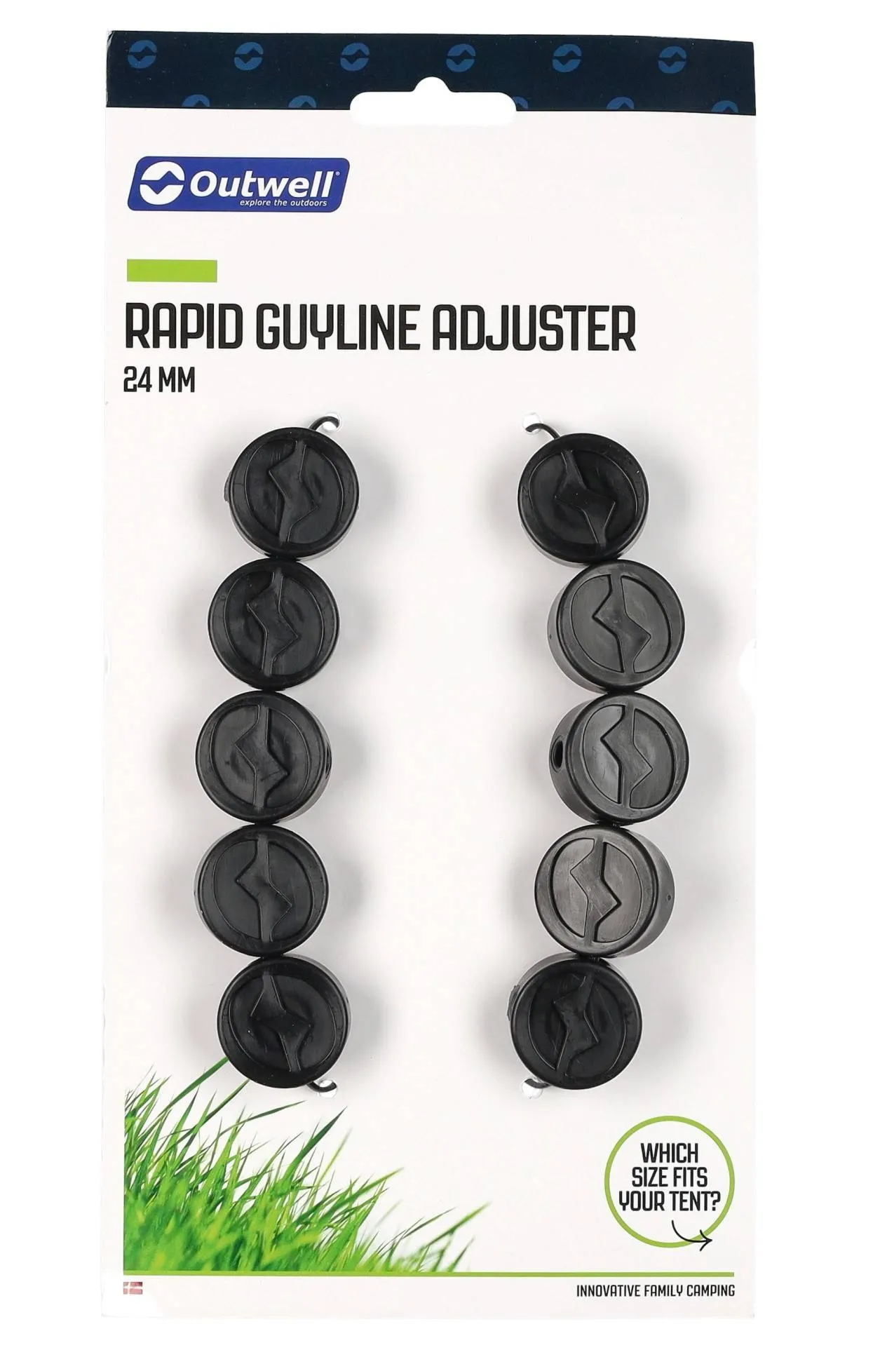 Odciągi Outwell Rapid Guyline Adjuster 24 mm - Czarne