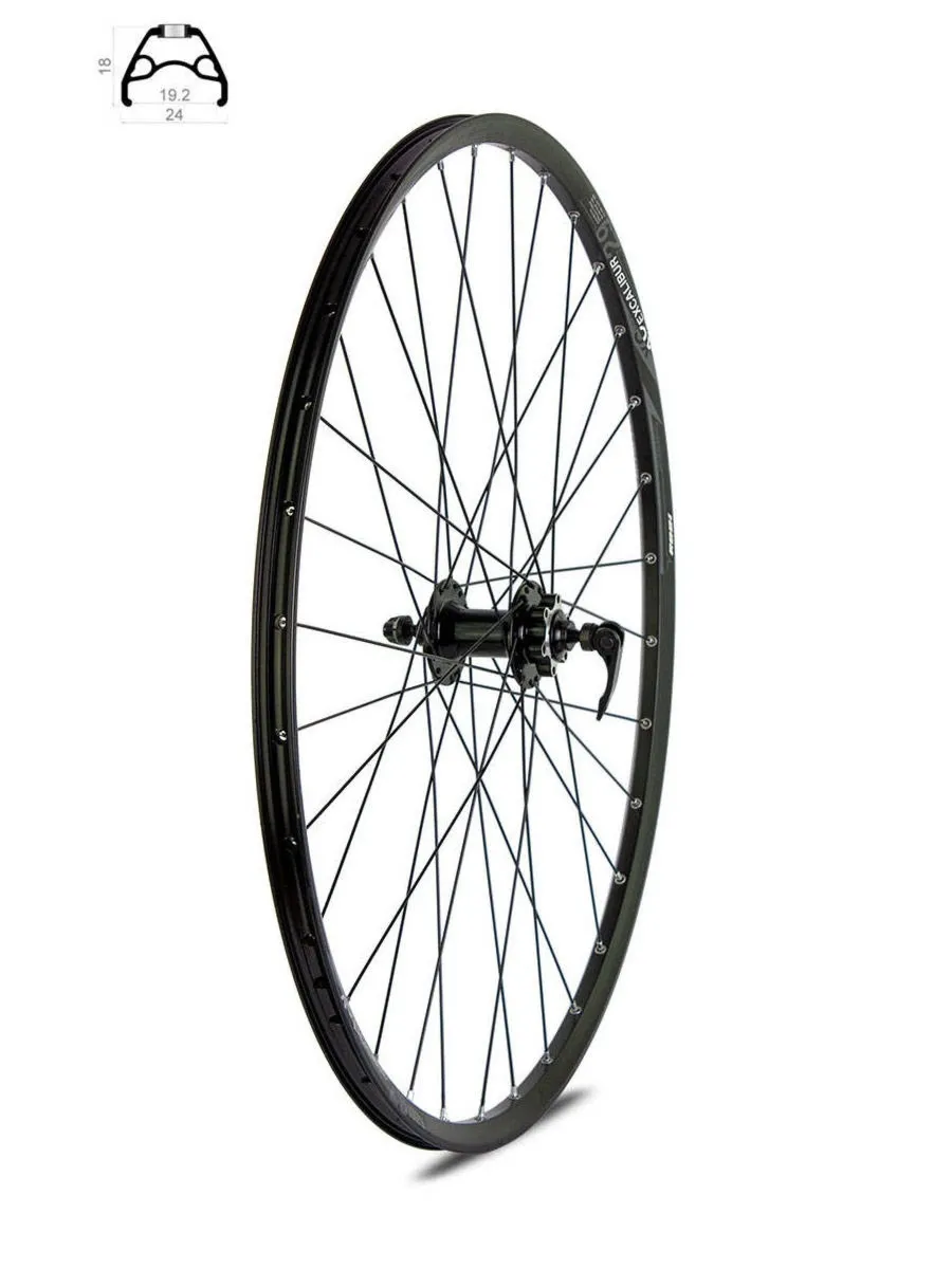 Koło przód 26" DISC piasta XMX-A291QF hamulec tarczowy łożyska maszynowe obręcz Rodi Excalibur czarne