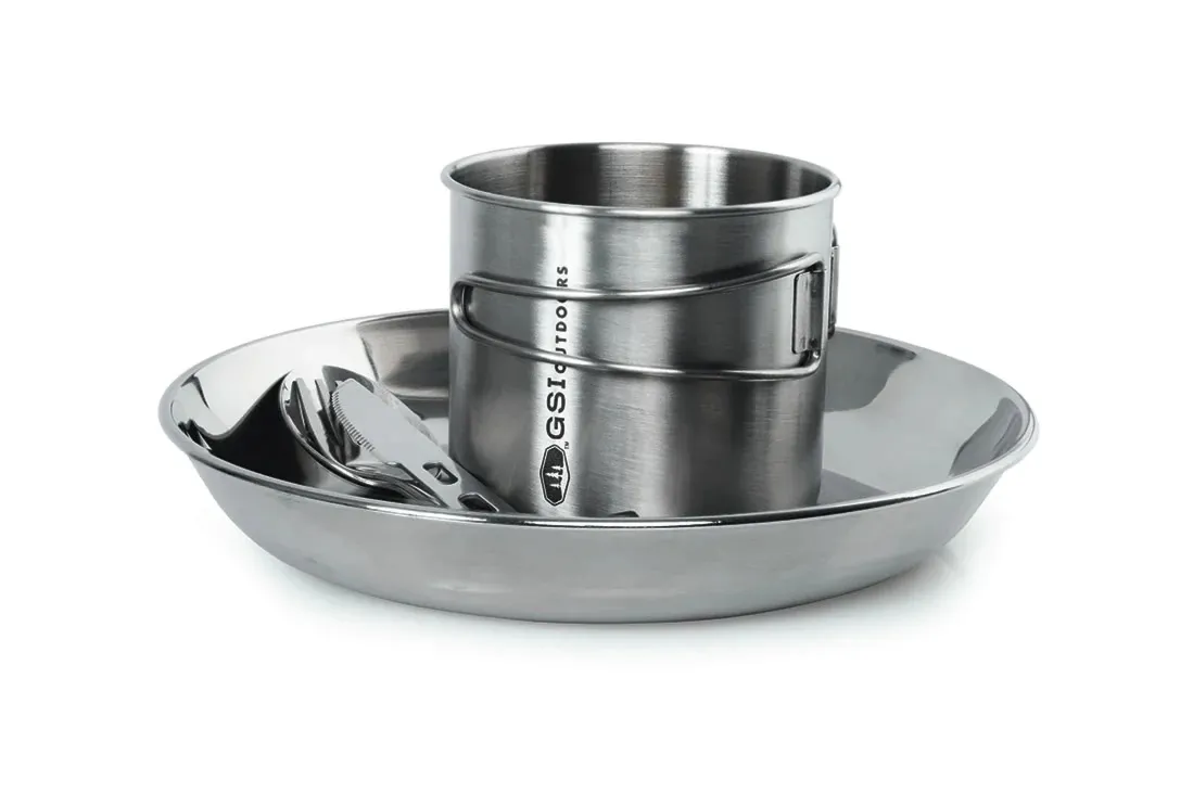 Zestaw naczyń turystycznych GSI Outdoors Glacier Stainless 1 person Set
