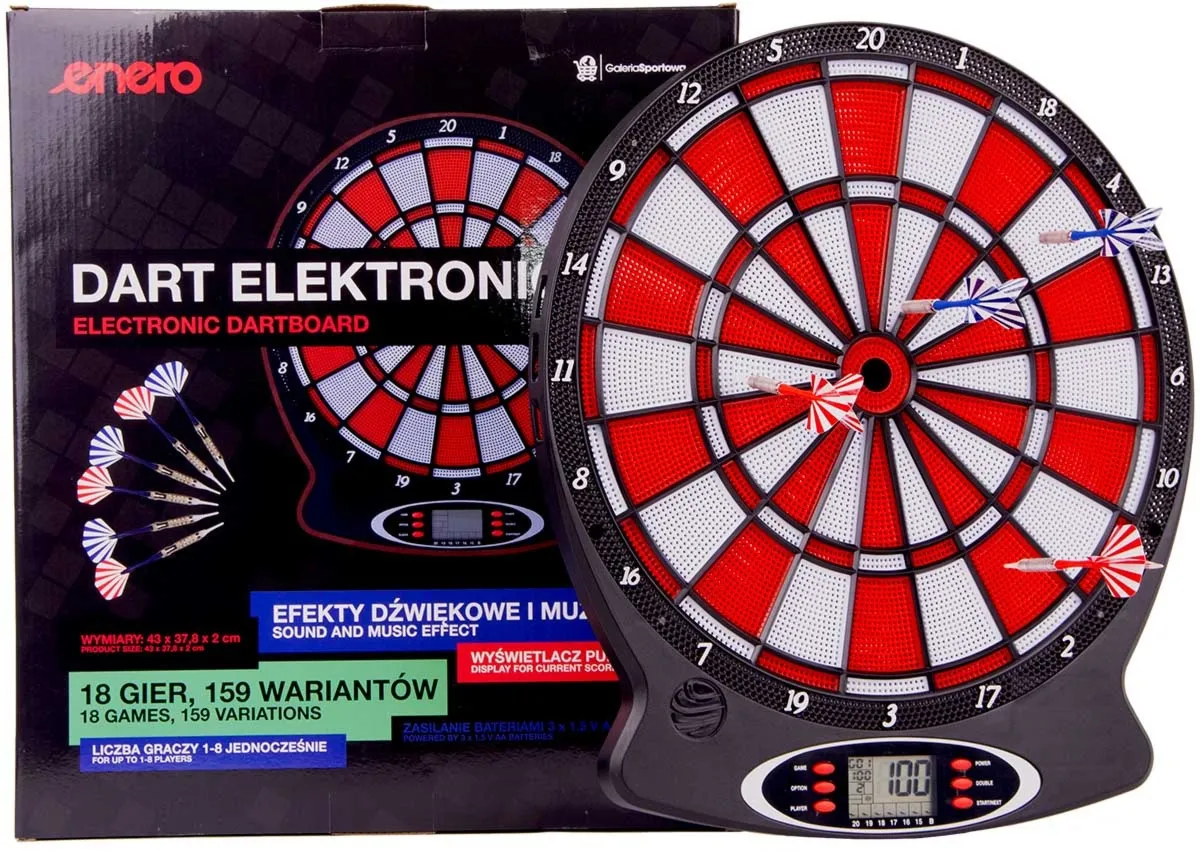 Tarcza elektroniczna do darta Enero 43cm classic - czerwona