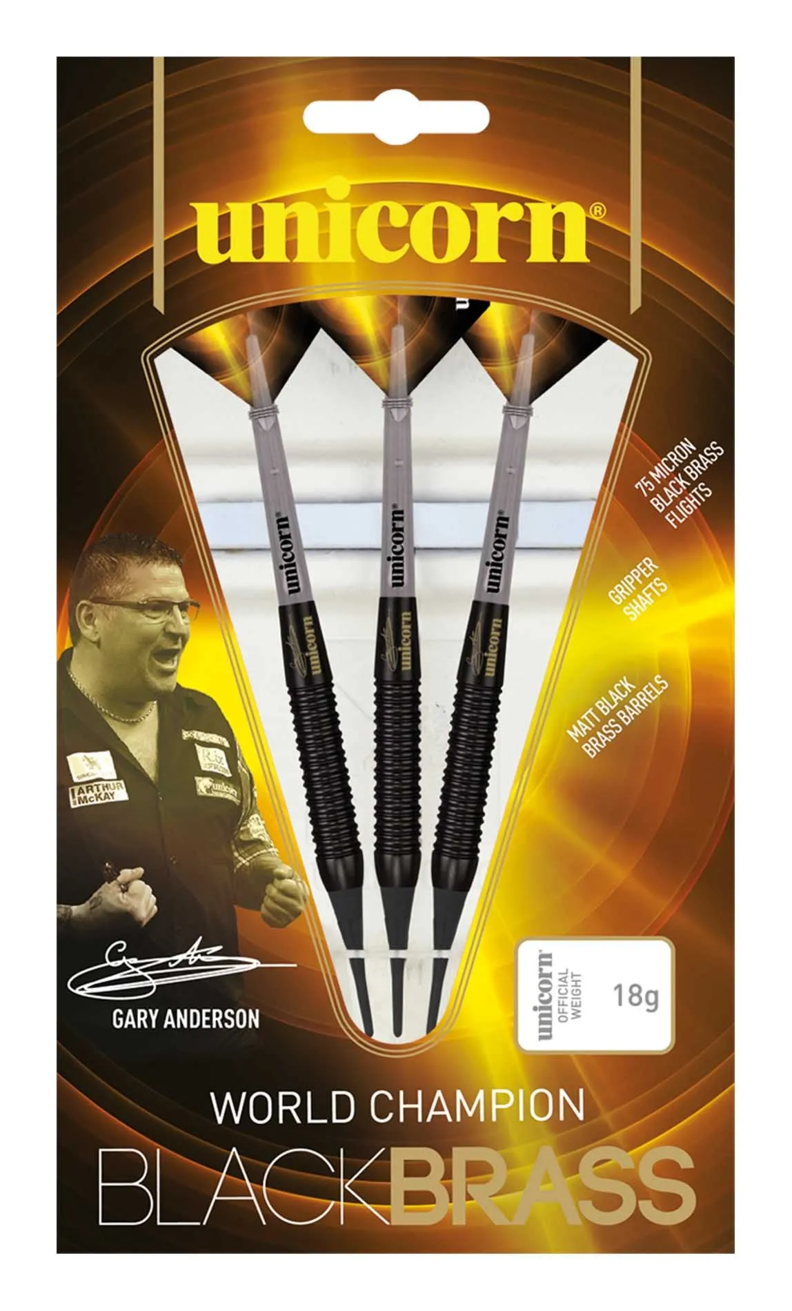 Rzutki Unicorn Black Brass Gary Anderson 18g Soft Tip 23662