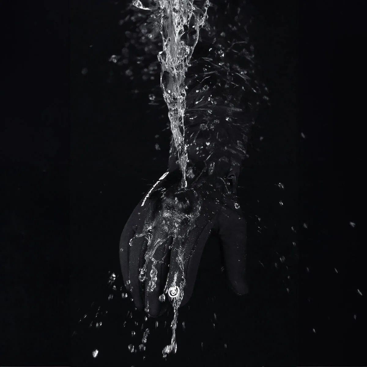 Rękawiczki sportowe do telefonu zimowe - czarne