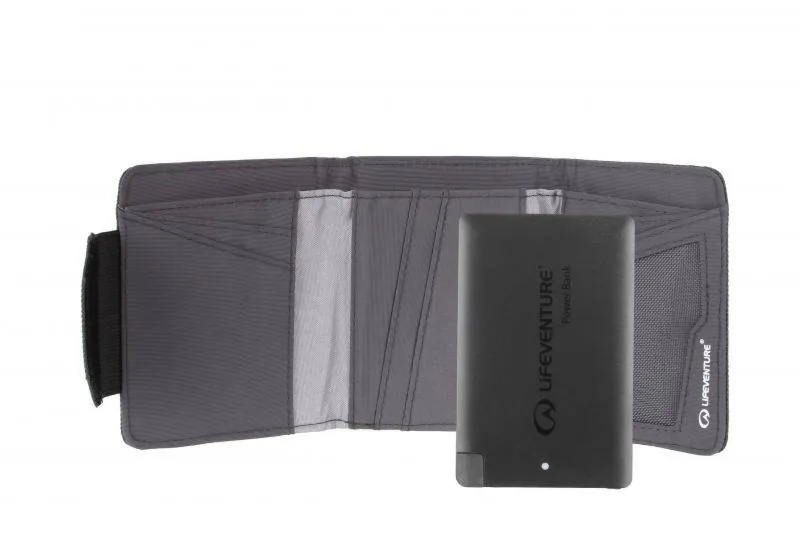 Lifeventure Portfel z powerbankiem RFiD Charger Wallet Recycled grey