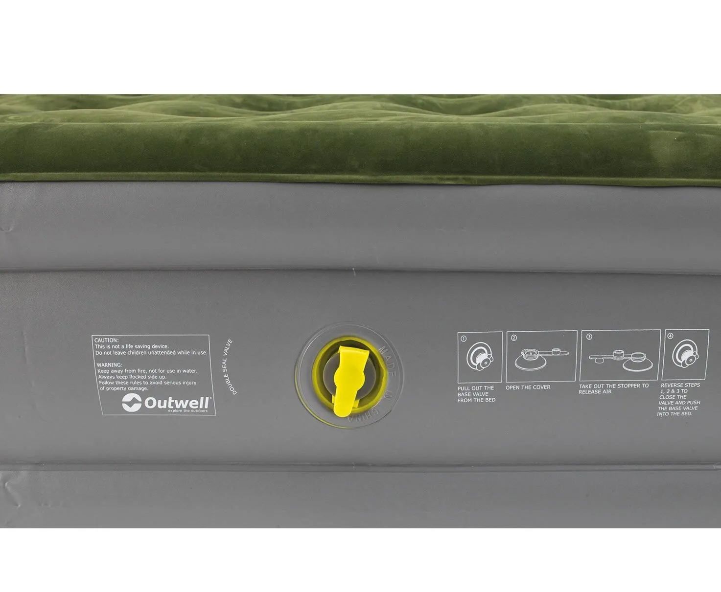 Materac dmuchany Outwell Excellent Double - dark leaf/grey