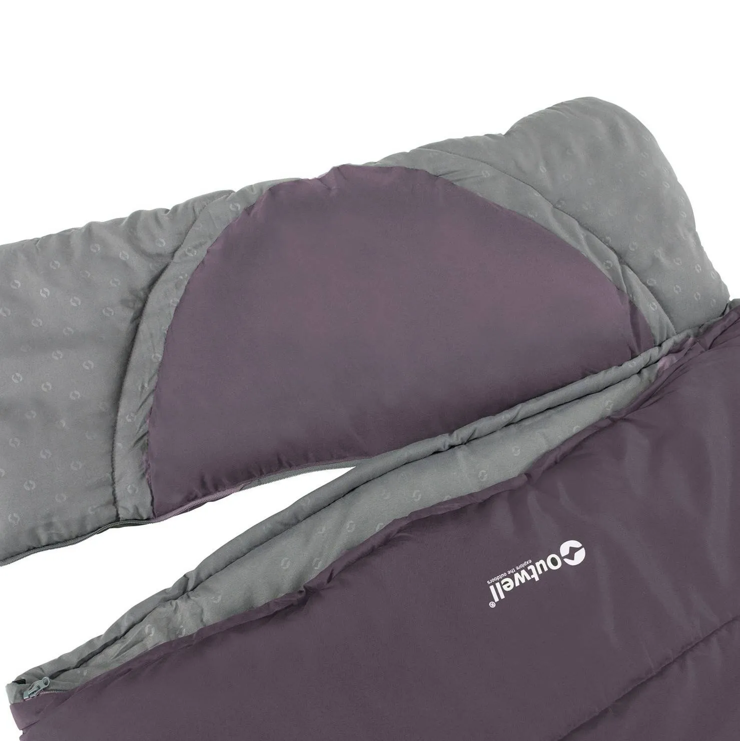 Śpiwór syntetyczny Outwell Contour (190 cm) - Lewy dark purple/grey