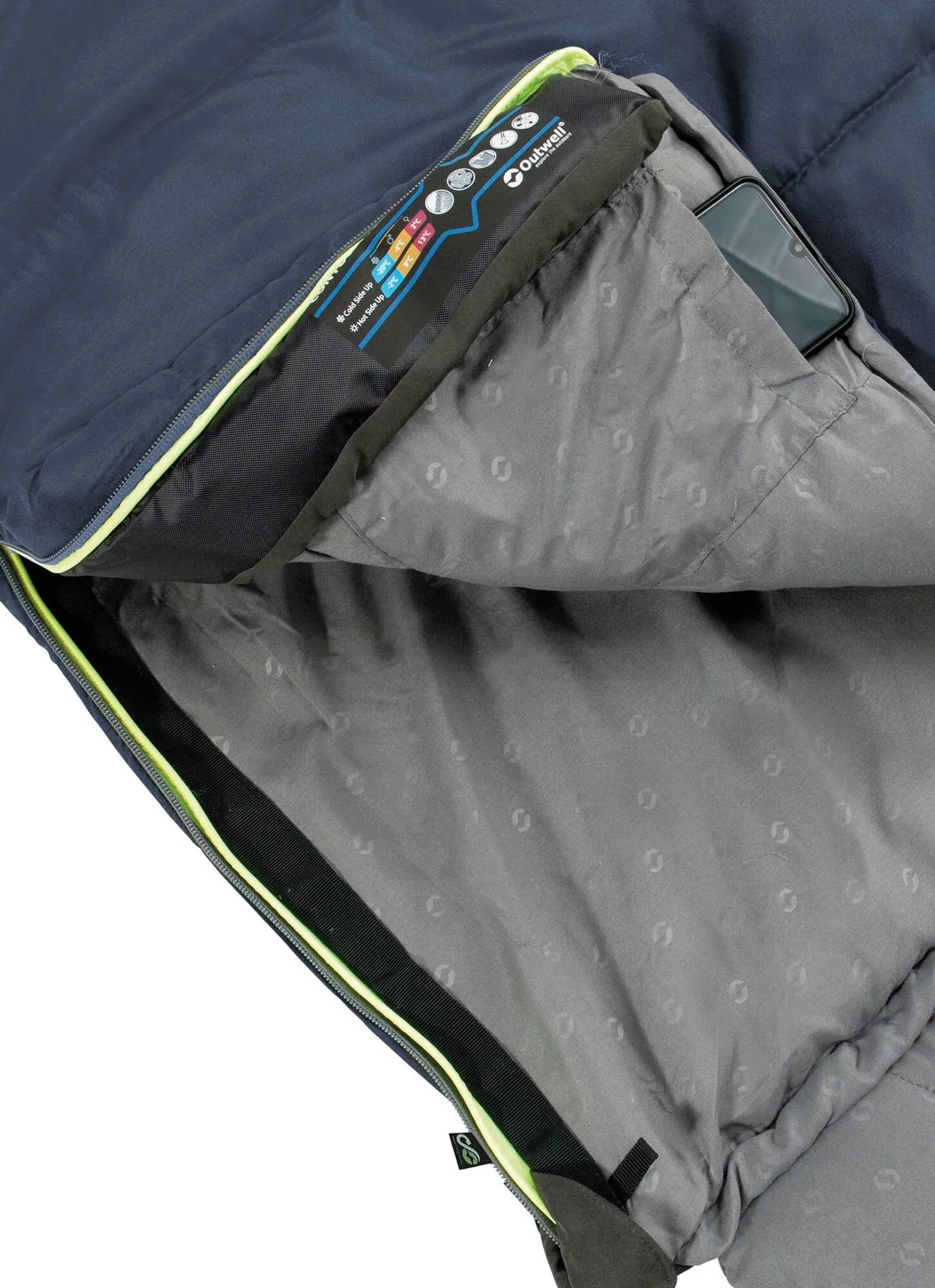 Śpiwór turystyczny Outwell Contour Lux (190 cm) - Prawy blue