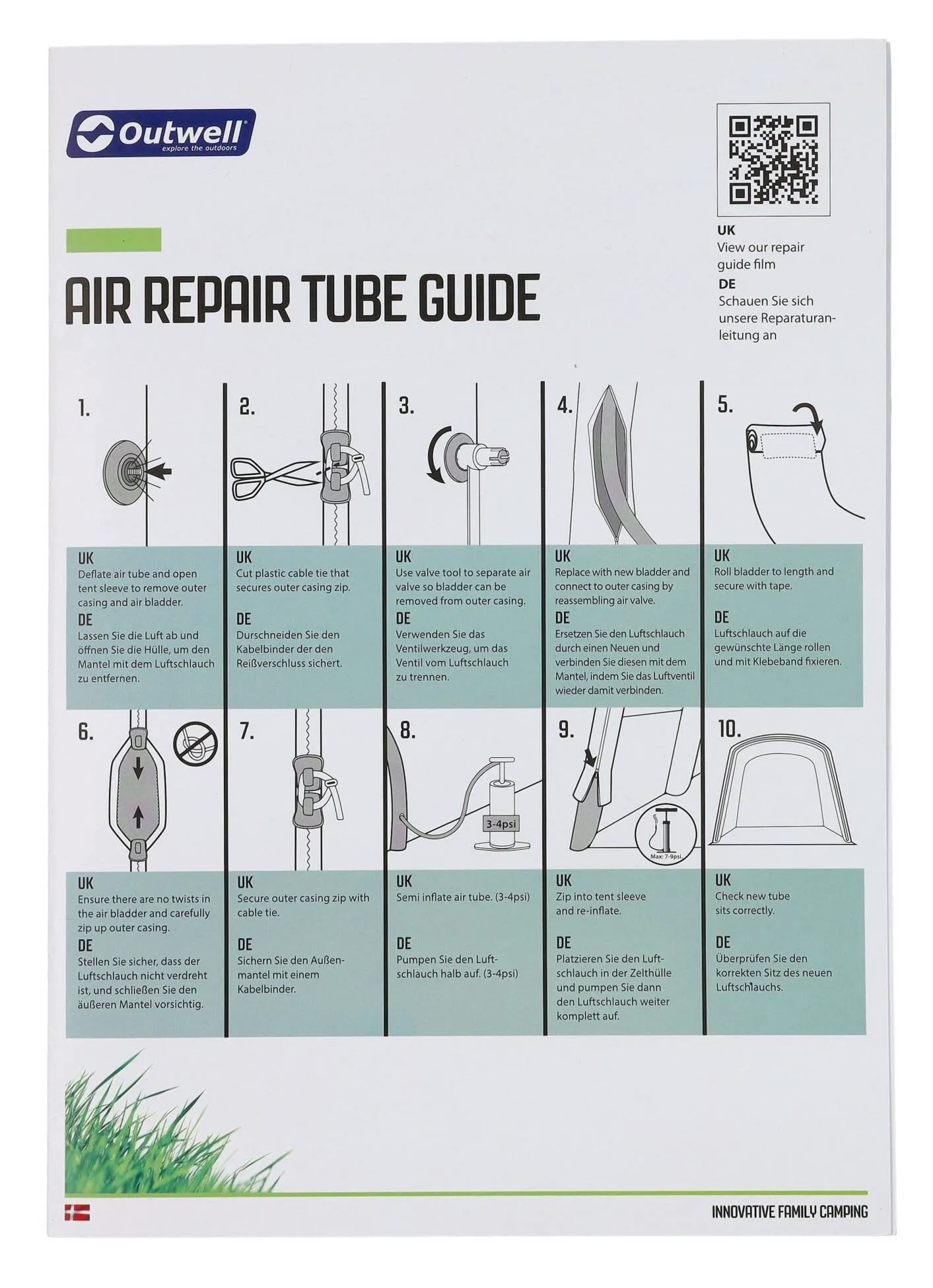 Zestaw naprawczy Outwell Air Repair Tube - Red D