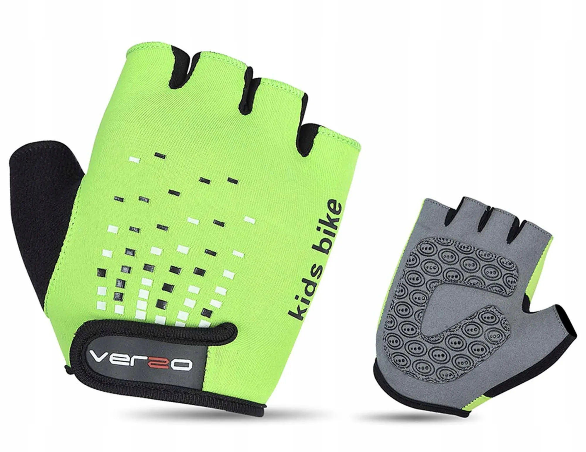 Rękawiczki rowerowe dziecięce Verso SB-01-8801-E limonkowe