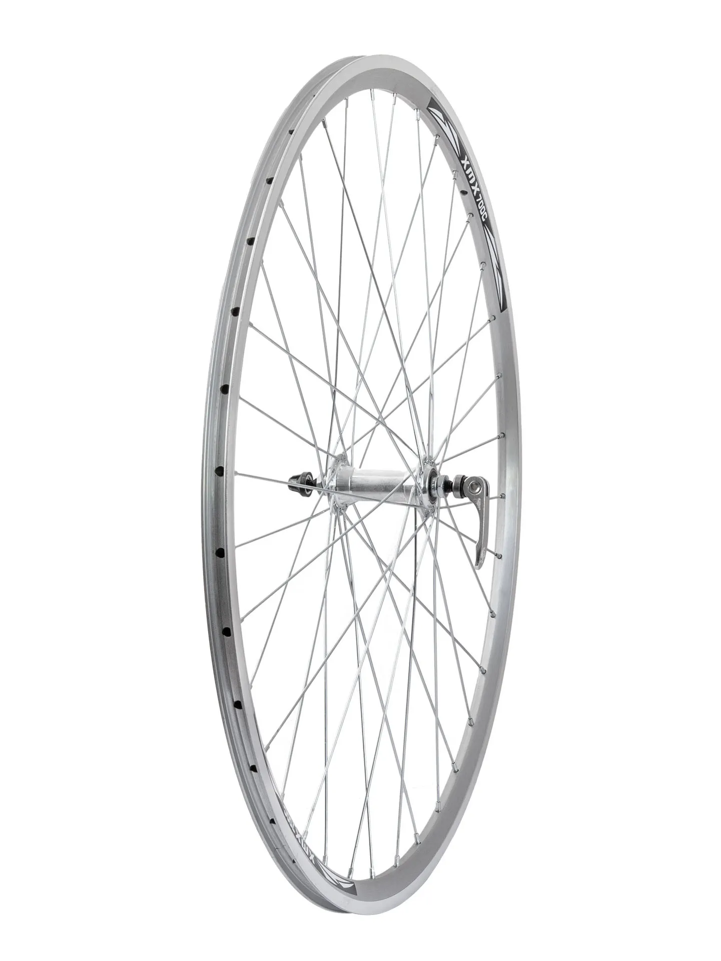 Koło przód szosa 28" obręcz XMX-D33 piasta A281 QR łożyska maszynowe srebrne