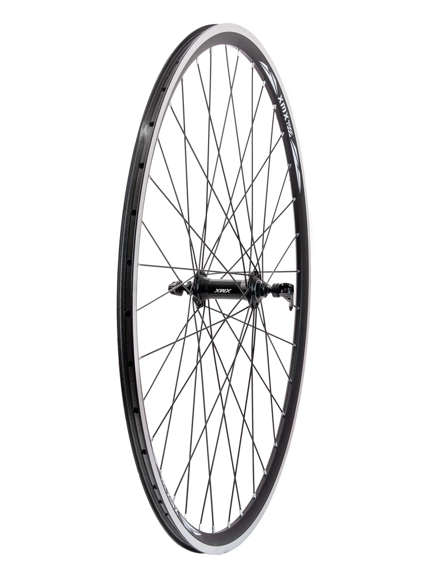 Koło przód szosa 28" obręcz XMX-D33 piasta A-281 QR aluminiowa łożyska maszynowe czarne