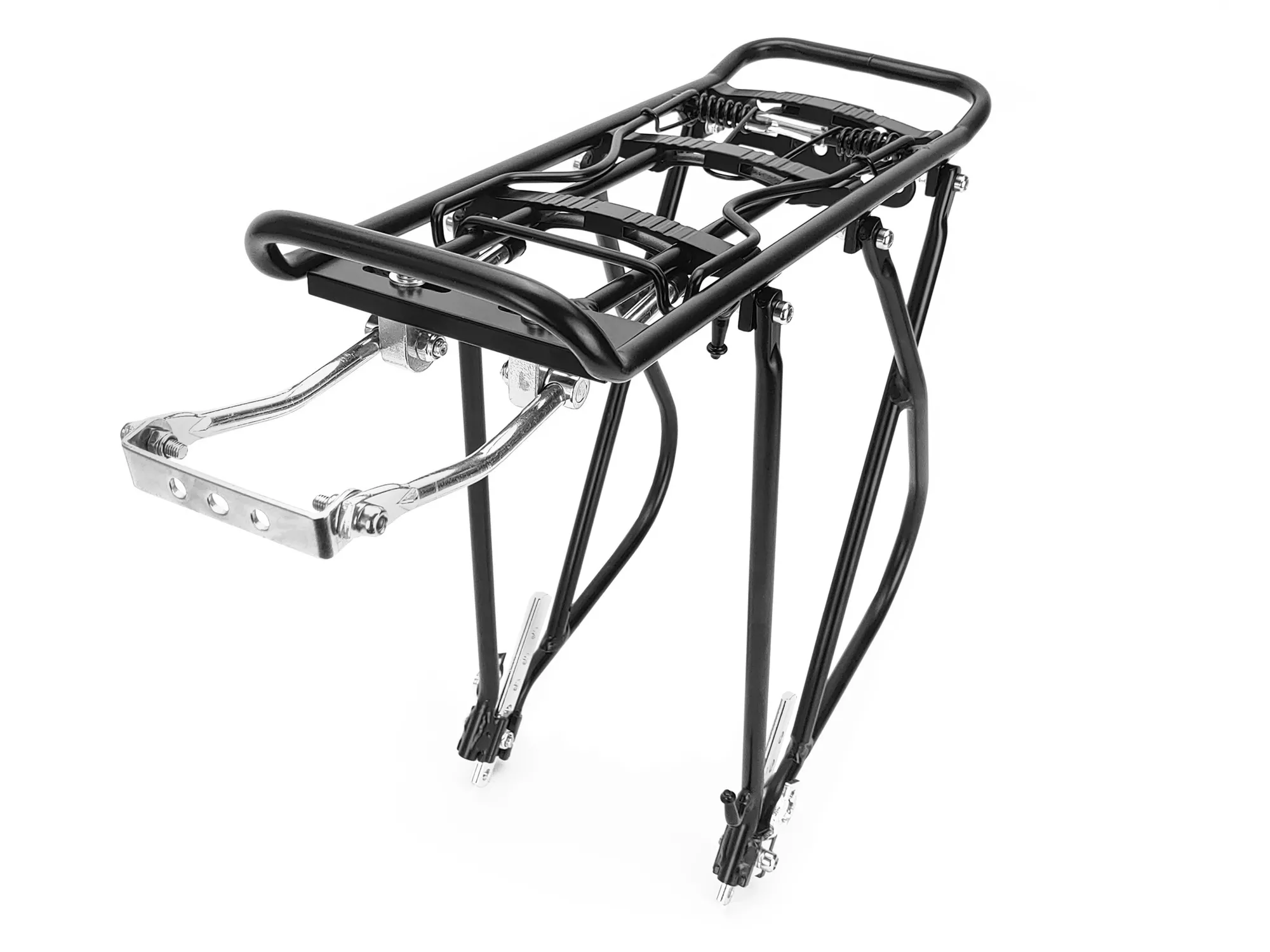 Bagażnik rowerowy tylny regulowany 24", 26", 28" aluminium czarny z blaszką montażową