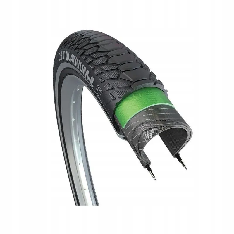 Opona CST 28"x1,75x2 CTC-17 TR-CS664 Platinium E-Bike EPS 27TPI Premium czarna reflex