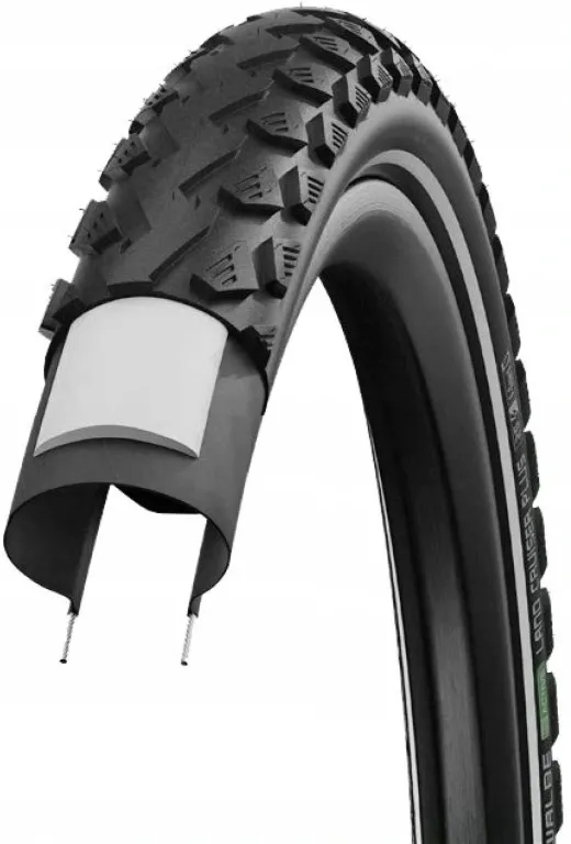 Opona SCHWALBE LAND CRUISER PLUS 28x1.40 700x35C PunctureGuard Green Compound 50EPI czarna Reflex
