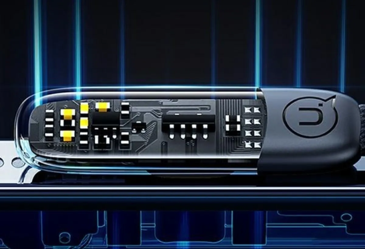 Kabel USB-C na USB-C kątowy USAMS Iceflake Series 200cm PD 100W, biały