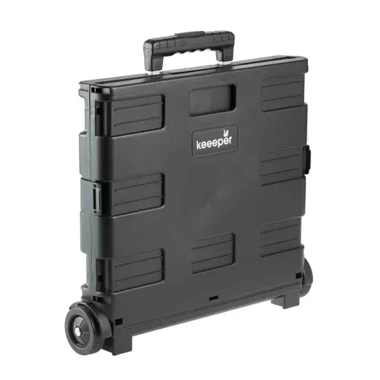 Keeeper Olli Składany Wózek na Zakupy 65 Litrów z 2 Kółkami – Czarny