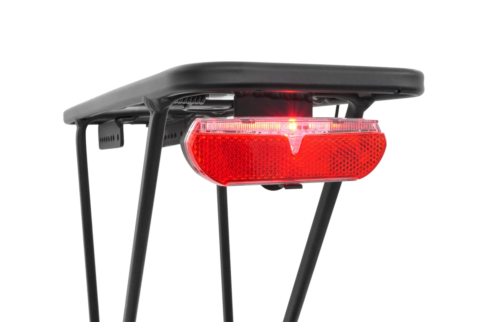 Lampa tylna Verso na bagażnik baterie 2xAAA moc. 80 mm z odblaskiem