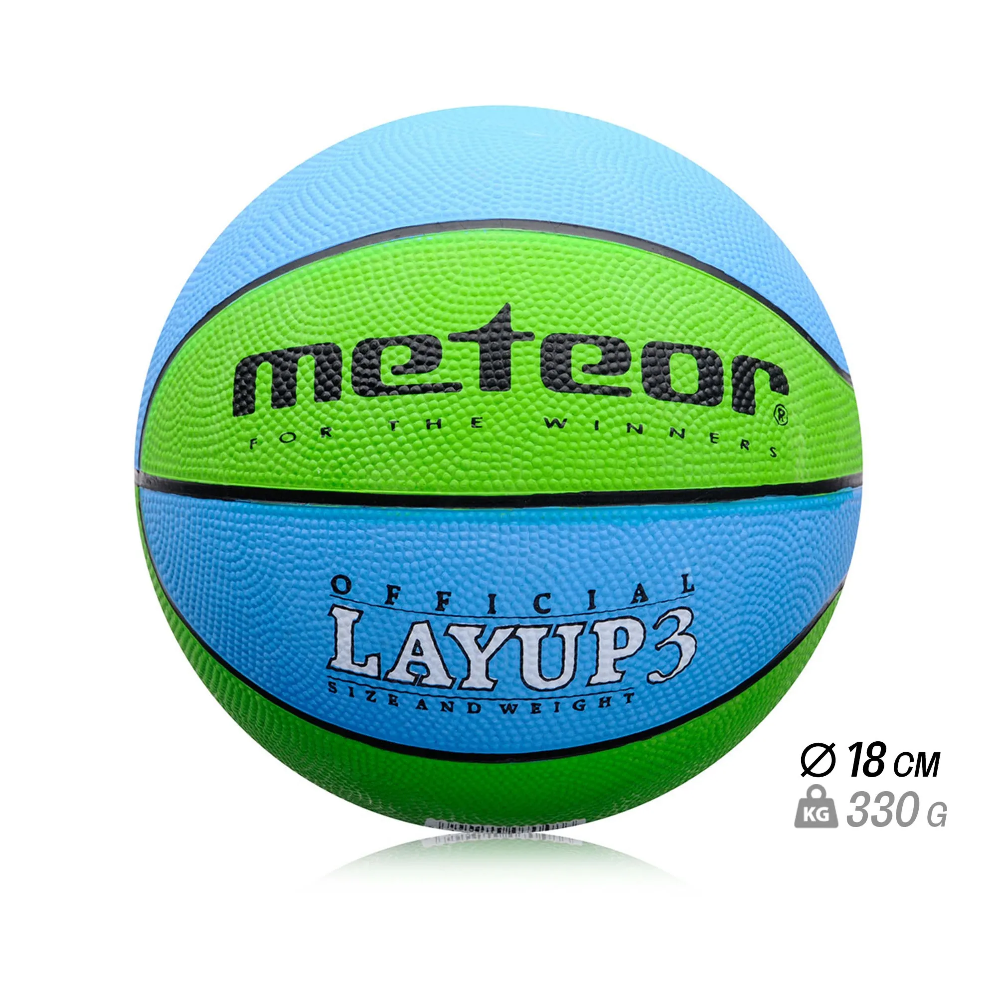 Piłka koszykowa Meteor Layup 3 niebieski/zielony