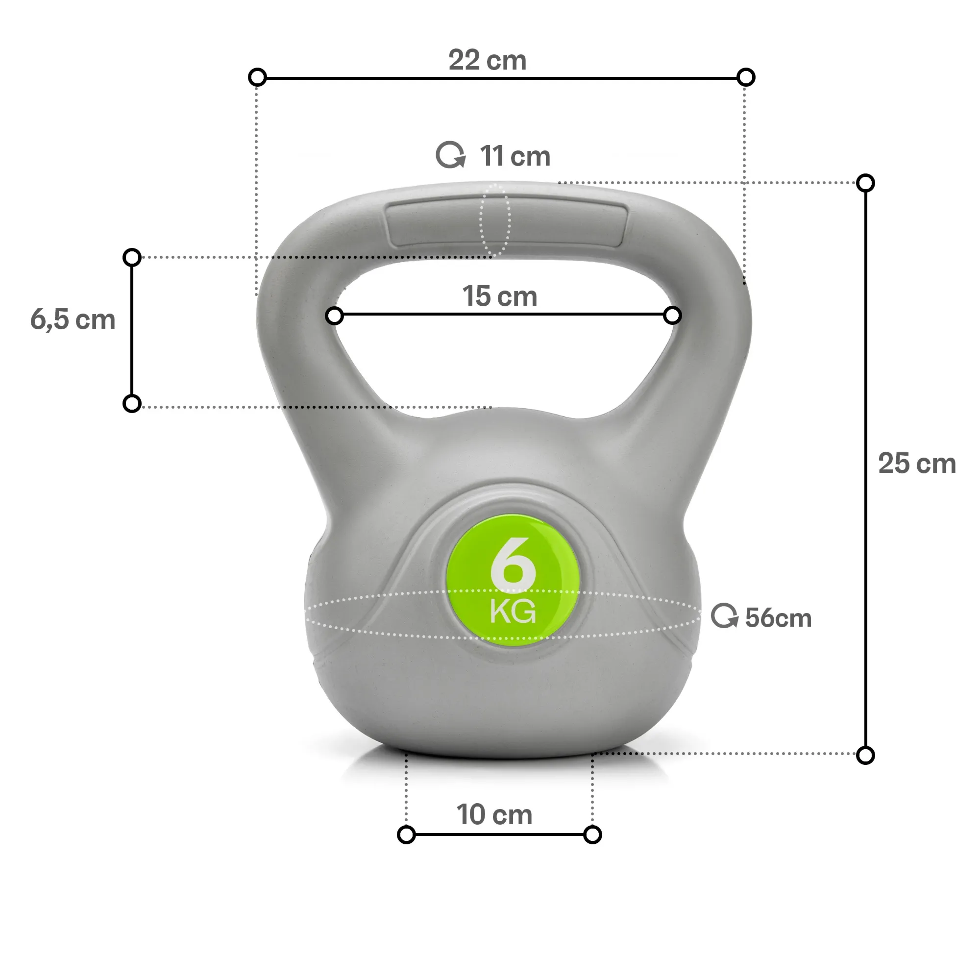 Kettle bell bitumiczny Meteor 6 kg