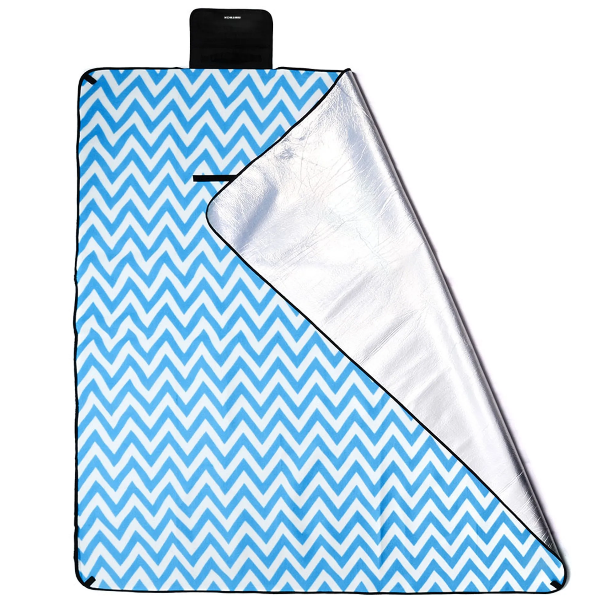 Koc piknikowy Meteor XL 180x200 cm Zygzaki niebieski