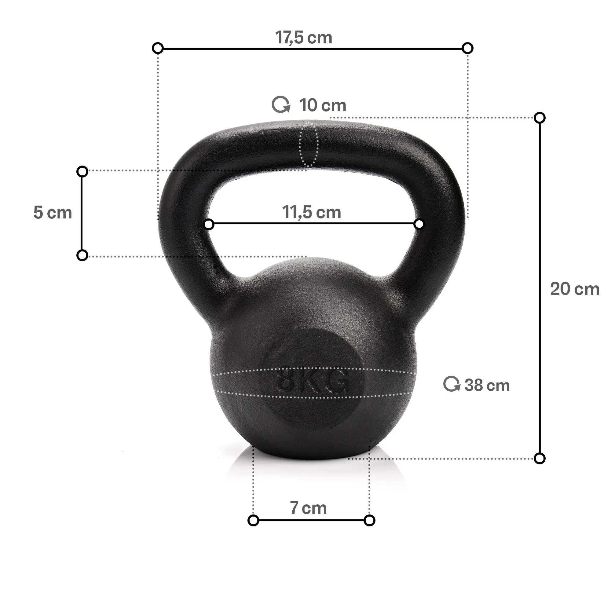 Kettlebell żeliwny Meteor 8kg