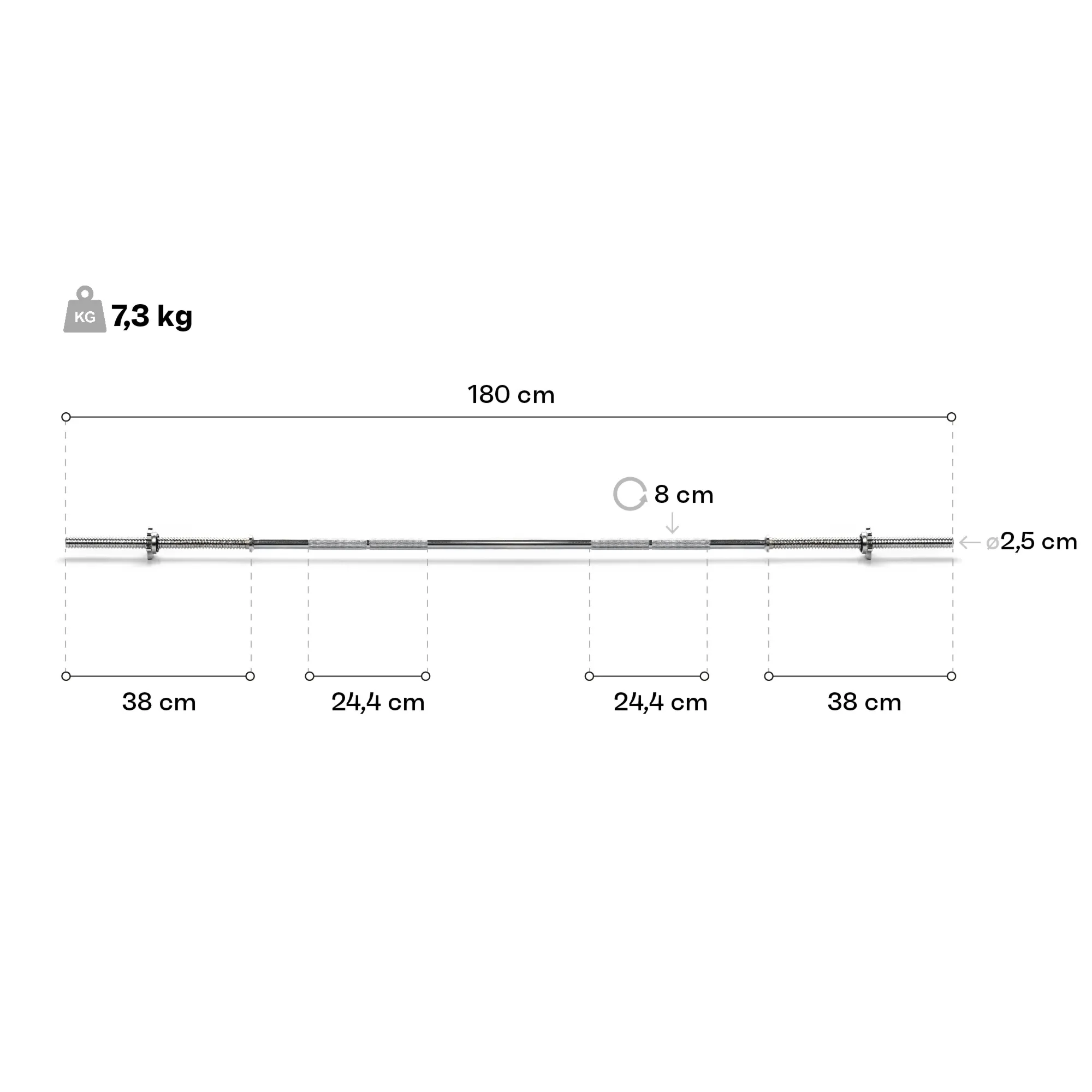 Gryf prosty 180cm Meteor