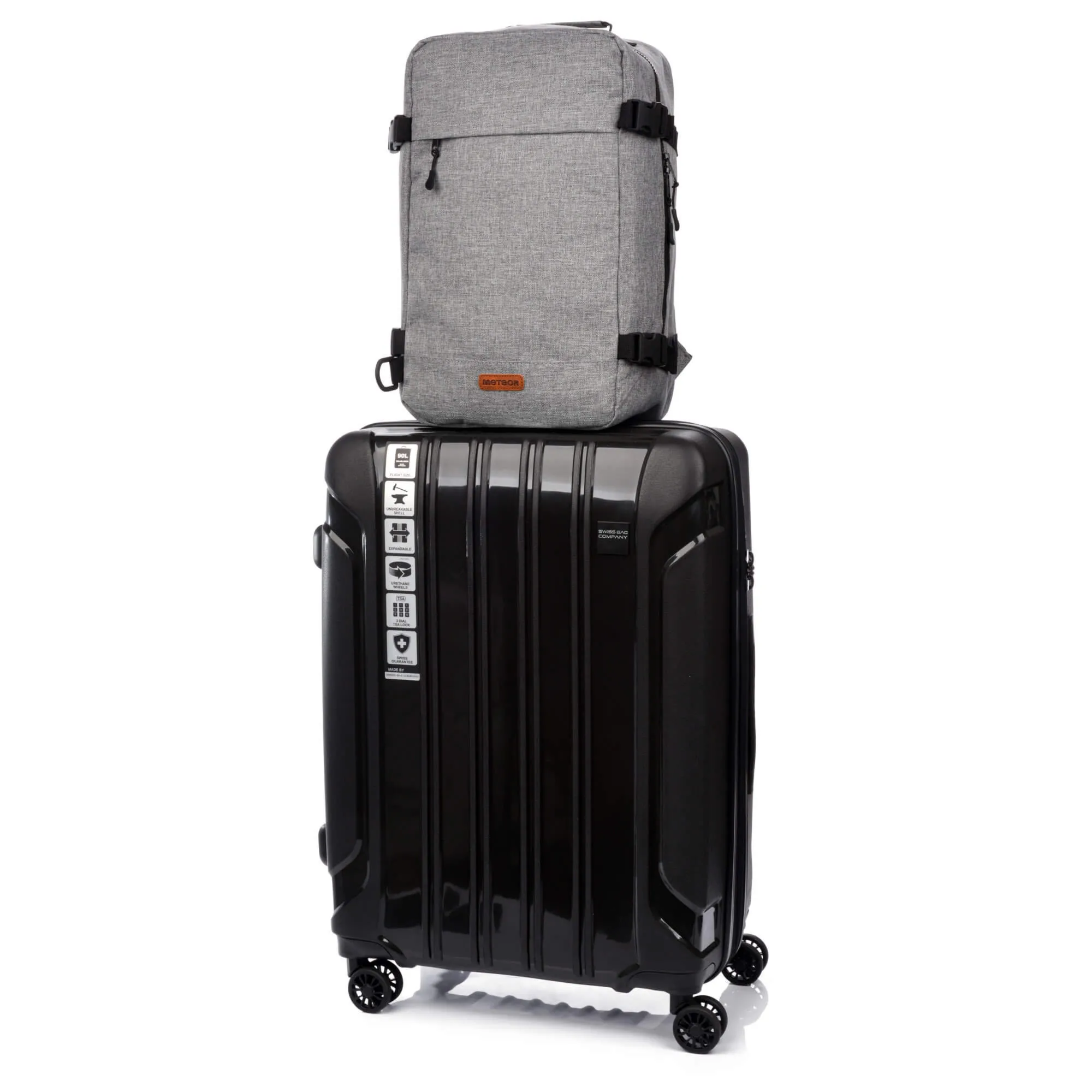 Plecak kabinowy Meteor Hermod 20 l szary melanż