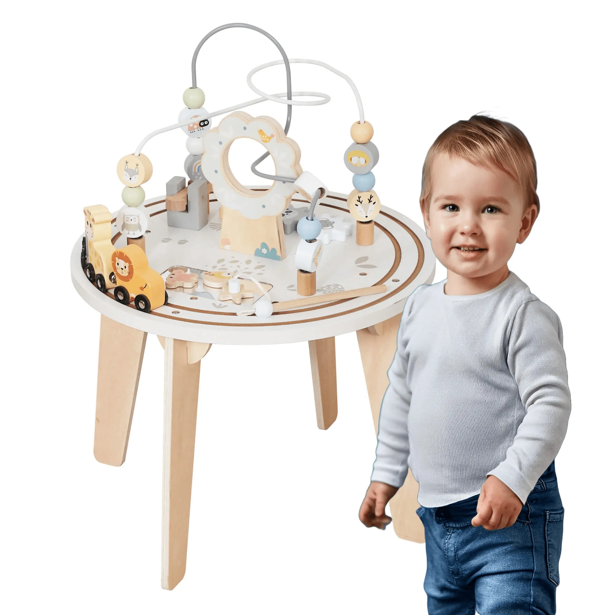 Drewniany stolik labirynt