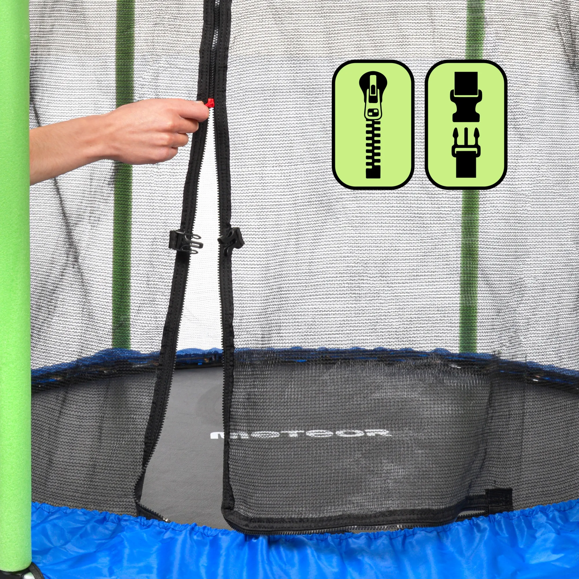 Trampolina dla dzieci Meteor TRP-55 150 cm niebieski/zielony