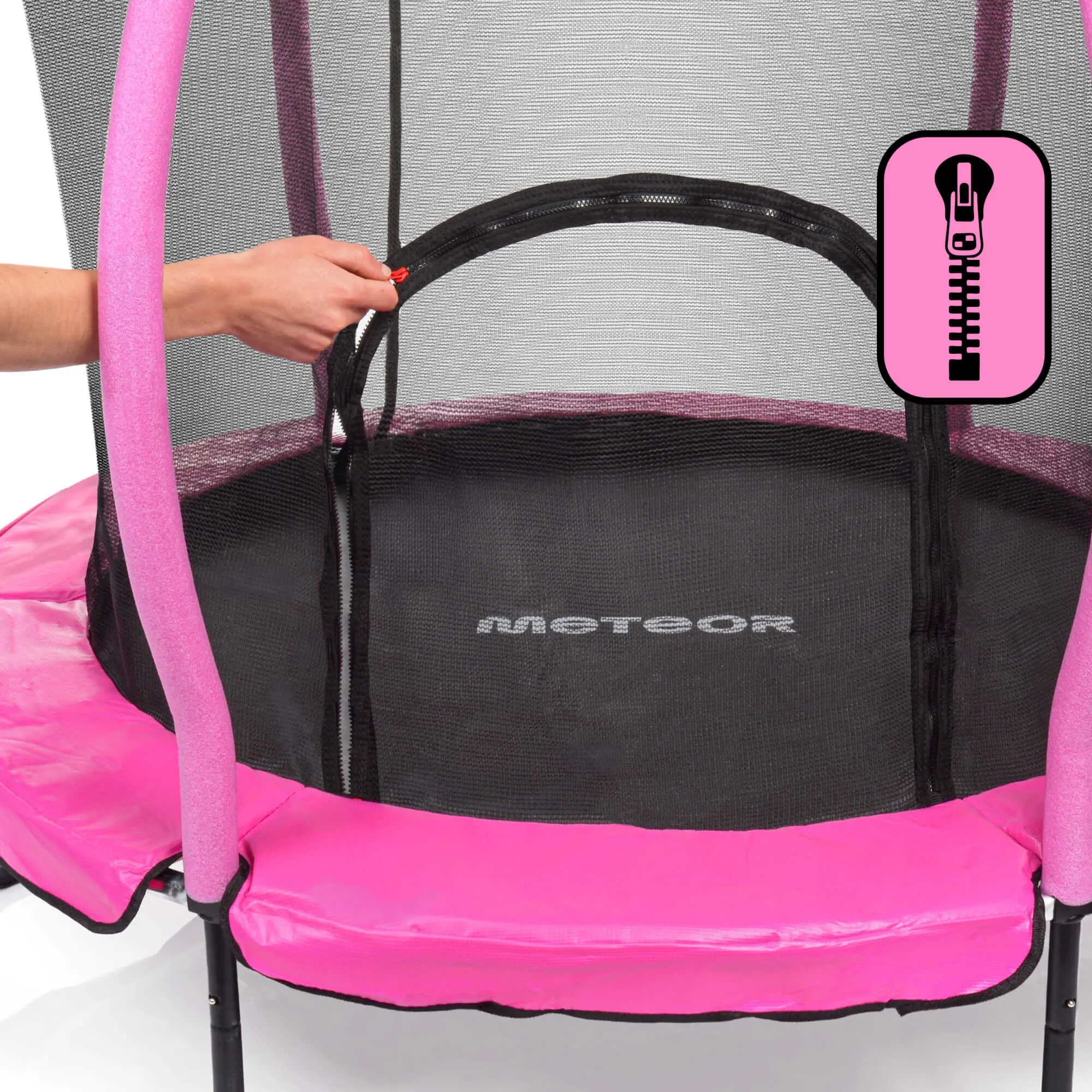Trampolina dla dzieci Meteor TRP-70 140 cm różowy