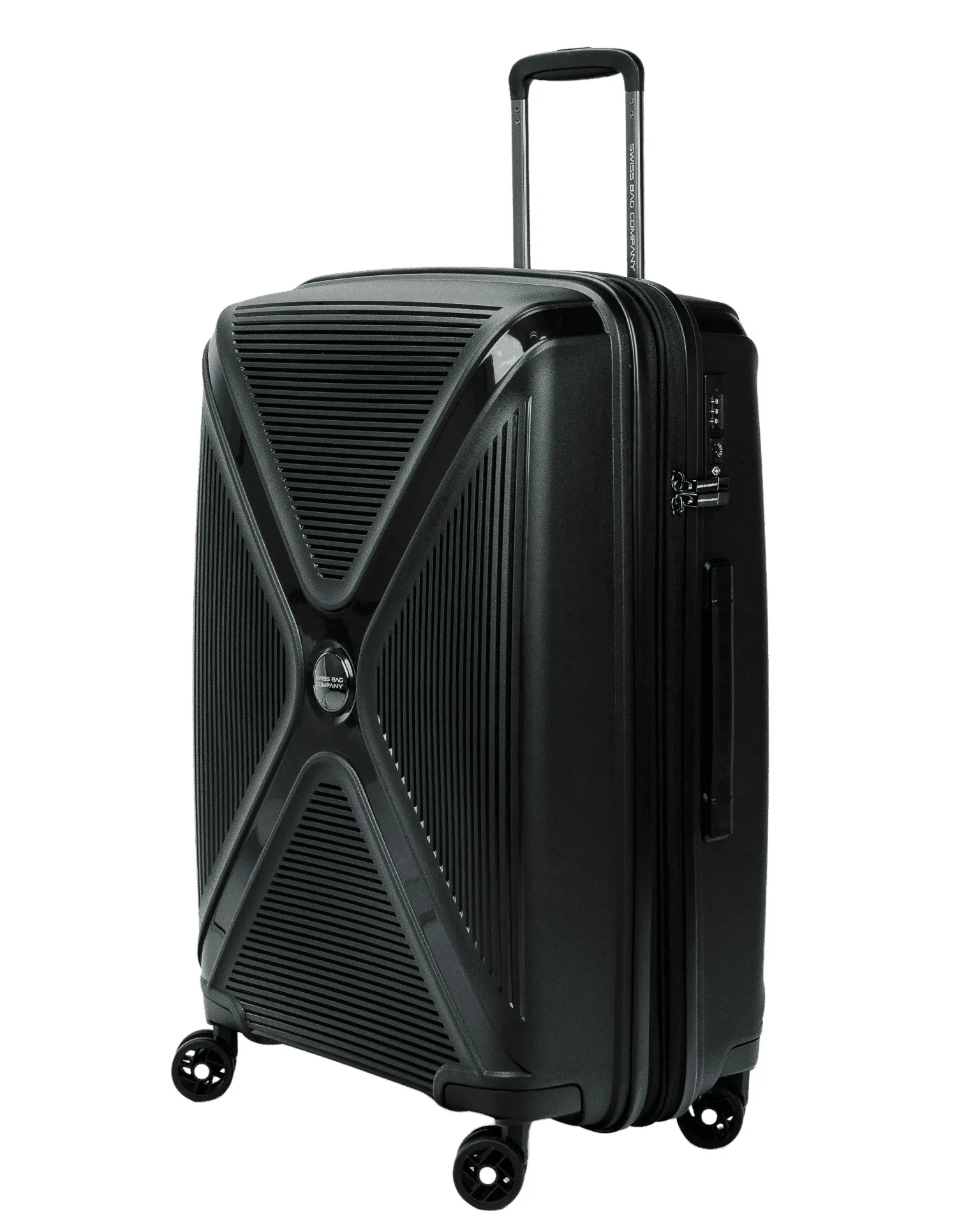 Średnia walizka SwissBags Cross-Box 67 cm czarny