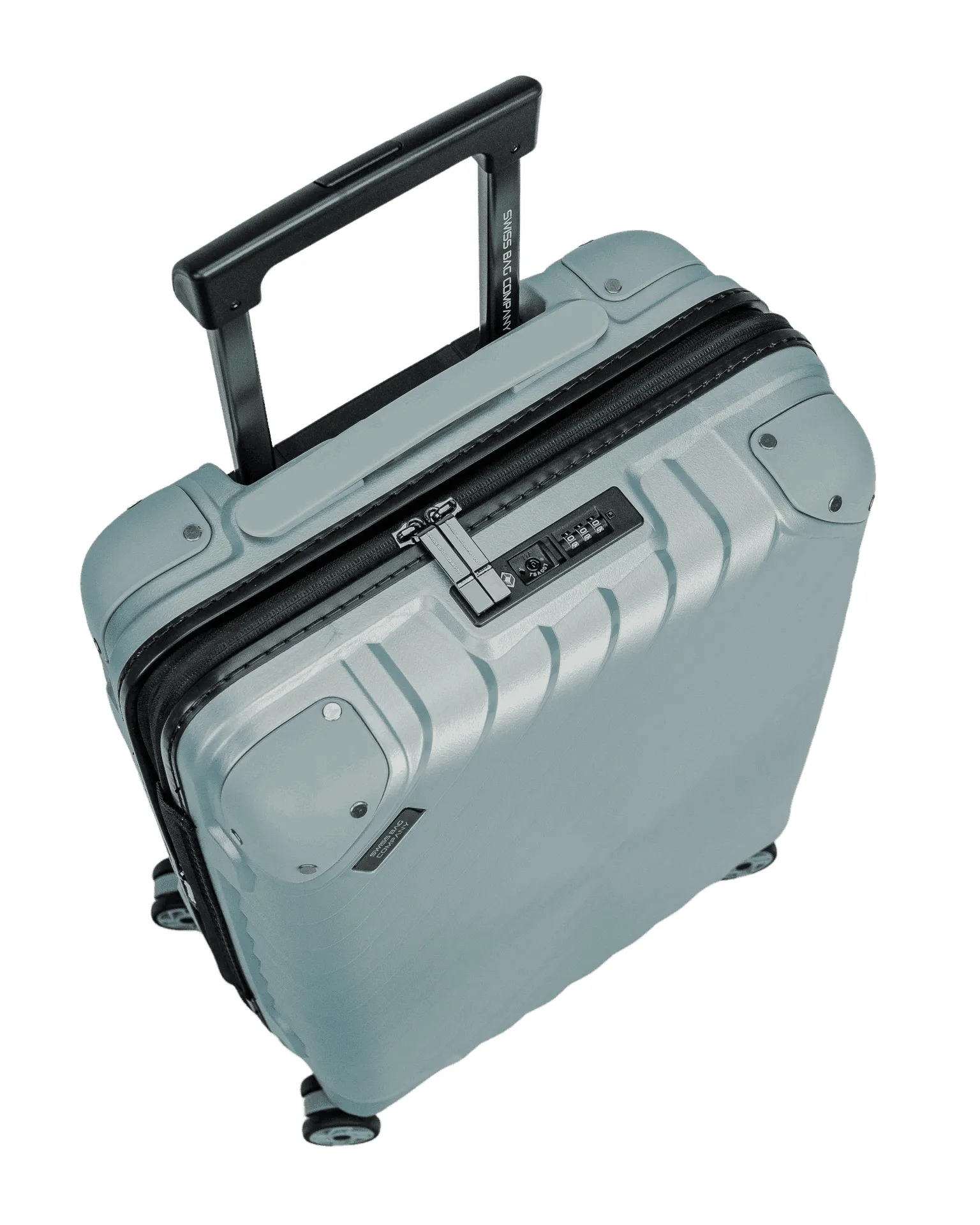 Walizka kabinowa SwissBags Diamond cut 55 cm metaliczny niebieski