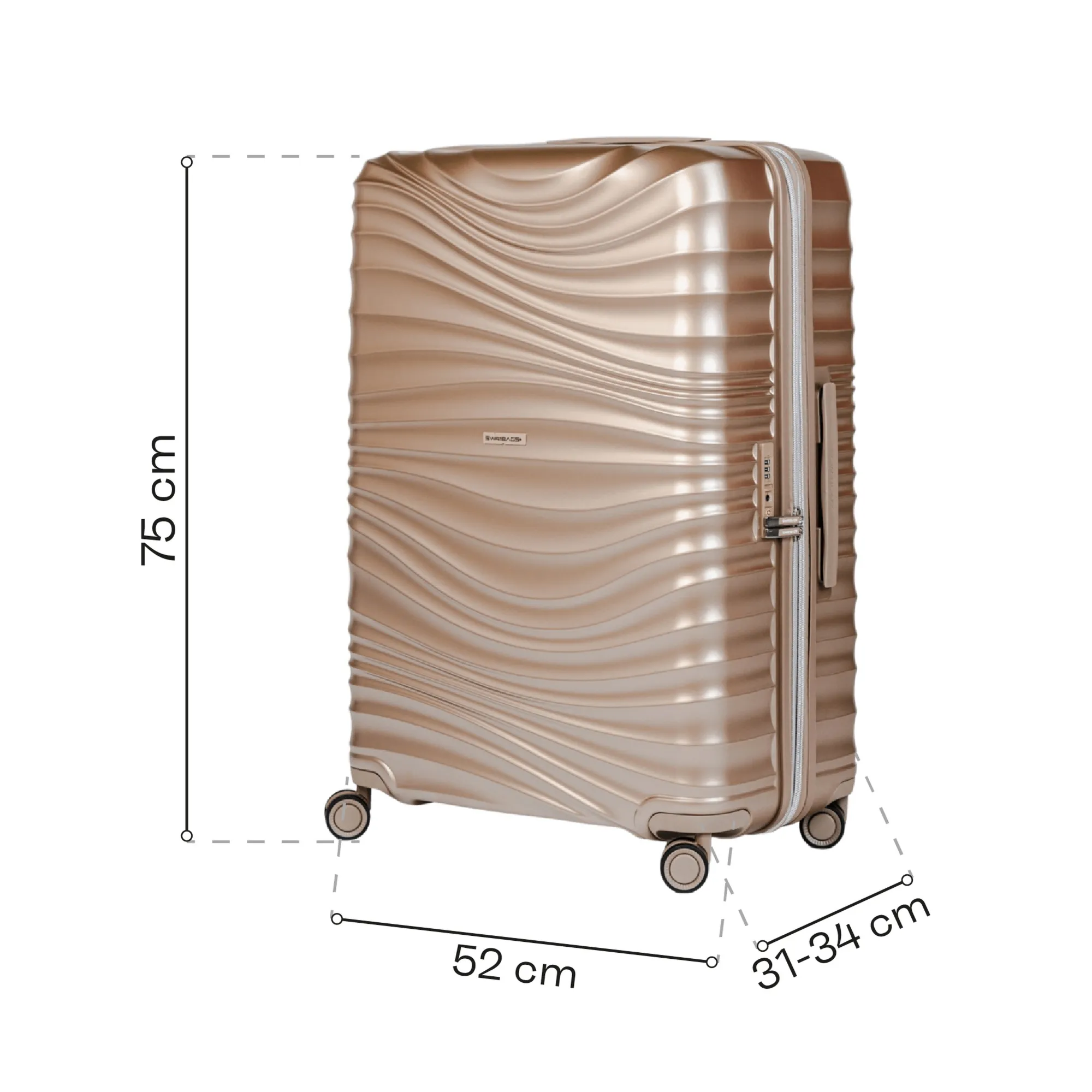 Duża walizka SwissBags Cruise 75 cm szampański