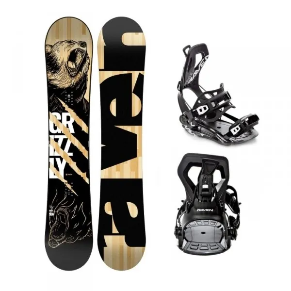 Zestaw snowboardowy Raven Grizzly z wiązaniami Raven FT360 (black)