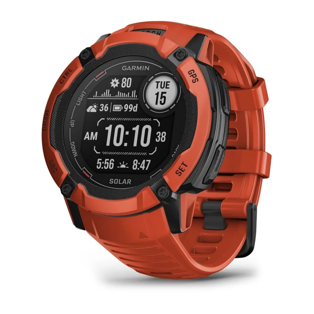 Zegarek sportowy GARMIN Smartwatch Instinct 2X SOLAR Czerwony