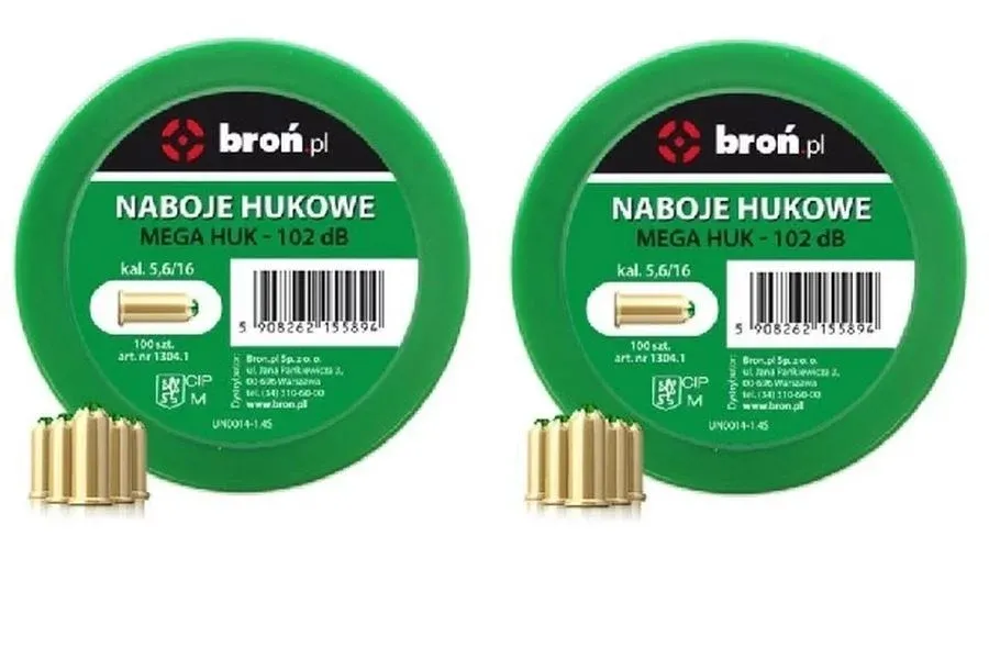 Naboje hukowe .22 Long Blank / 6mm Long typ 5,6/16 MEGA HUK - 2x100 szt.do BAS Stalker/Zoraki K6L