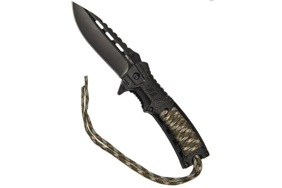 Nóż składany Mil-Tec Paracord z krzesiwem - Camo