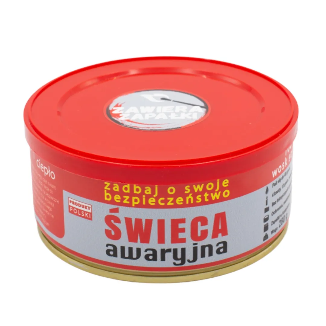Świeca awaryjna przetrwania Eko HASKE Pro 280g, 48h świecenia + zapałki