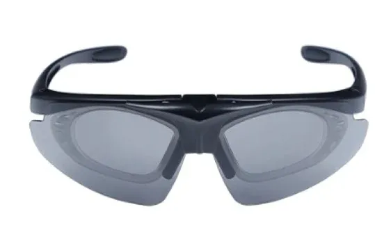 Okulary strzeleckie Wosport Black - 3 wymienne wizjery, pasek